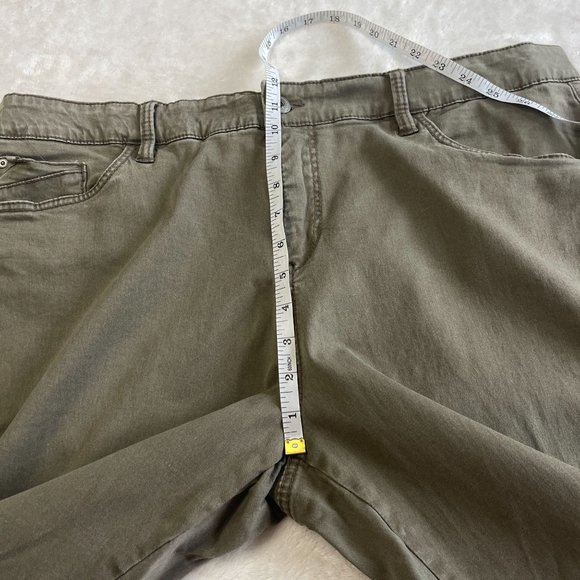 Supplies Skinny Moto Pants Womens Size 20W Olive Green High Rise Outdoor Stretch - Picture 10 of 16